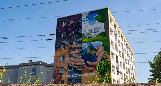 Klima-Graffiti an einer Hauswand